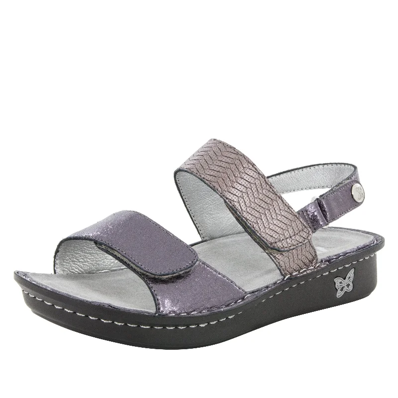 Sandals for stylish women-Verona Braided Pewter Sandal