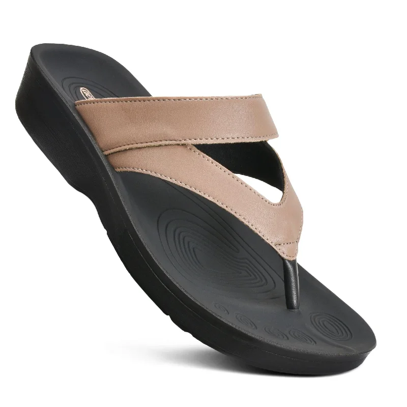 Sandals with suede finish-Aerothotic - Glen Casual Thong Women’s Walking Sandals