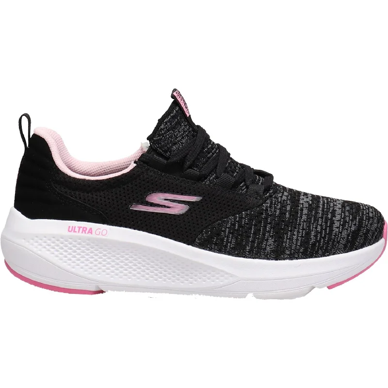 athletic shoes with surface versatilityWomen's Skechers GORun Elevate Pleasant Days Black/Pink Knit Fabric