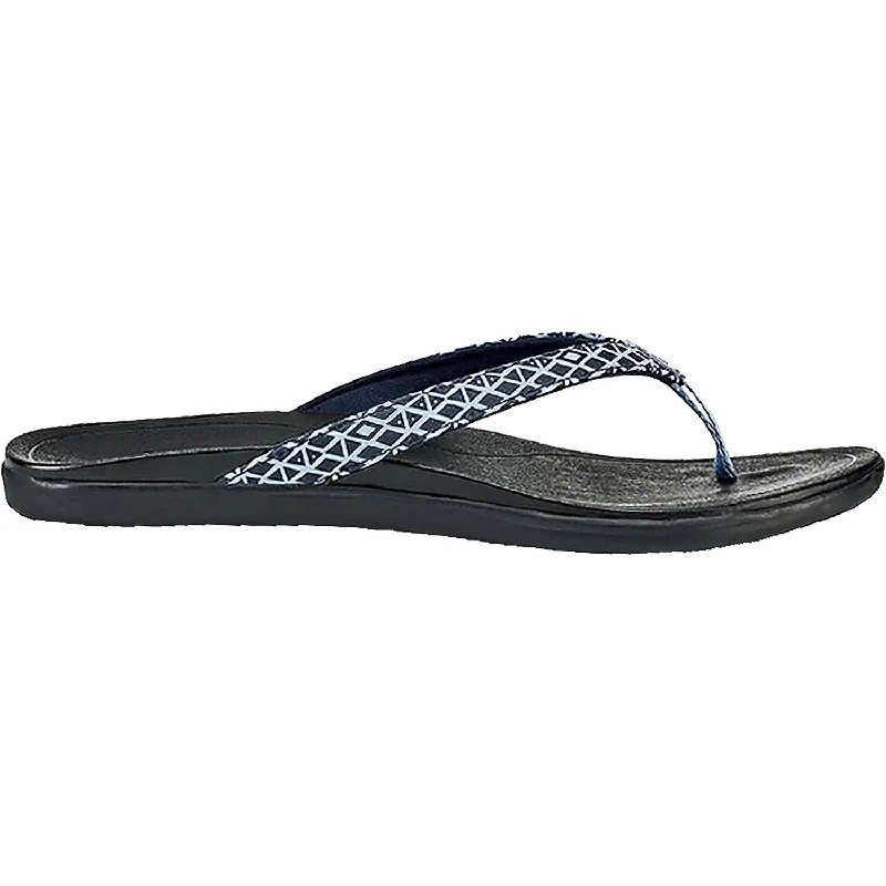 Sandals with premium days-Women's OluKai Ho'opio Trench Blue Kapa Synthetic