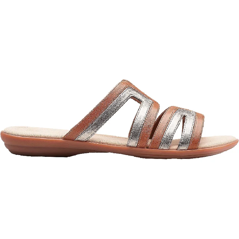 Sandals for casual looks-Women's Clarks Ada Lilah Tan Combi Leather