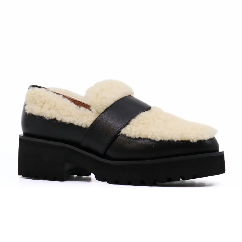 Loafers with bold sole-Women's Sherpa Loafer In Black