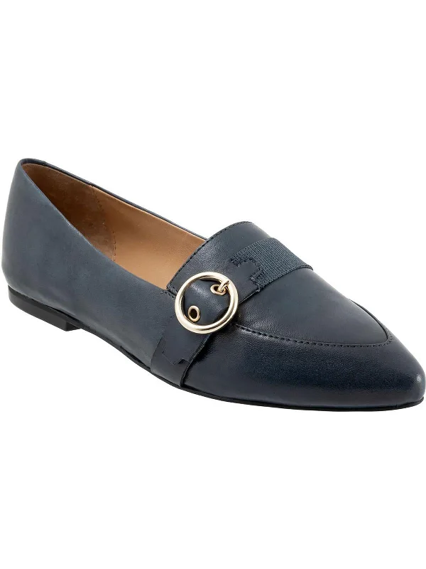 Flats with solar panels-Emmet Womens Leather Pointed Toe Ballet Flats