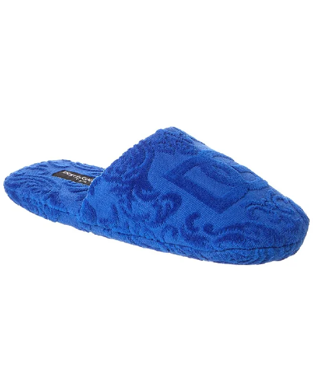 Slippers with stylish prints-Dolce & Gabbana Jacquard Terry Slippers