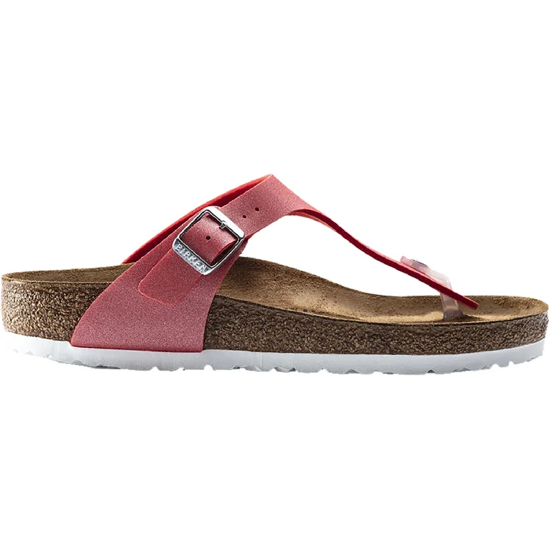 Sandals with lightweight vibes-Women's Birkenstock Gizeh Icy Metallic Poppy Birko-Flor