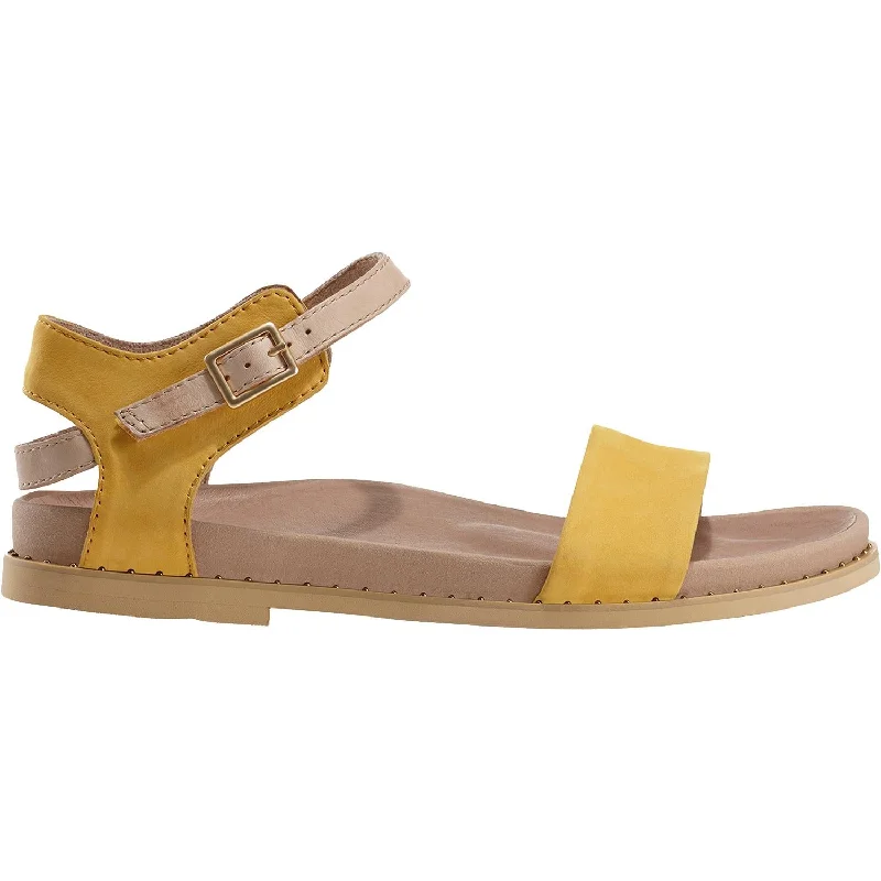 Sandals with sturdy days-Women's Earth Cameo Yellow Suede