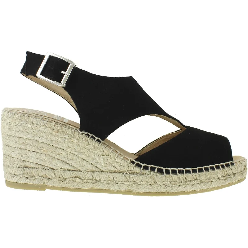 Sandals with flexible straps-Women's Kanna Ania Ante Black Suede