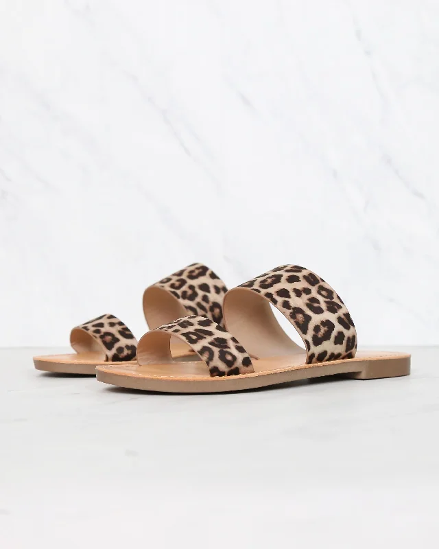 Sandals for walking-Harmony Double Strap Cheetah Animal Print Sandals