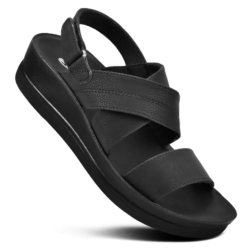 Sandals for dressy occasions-Aerothotic - Dione Summer Casual Backstrap Platform Sandals for Women