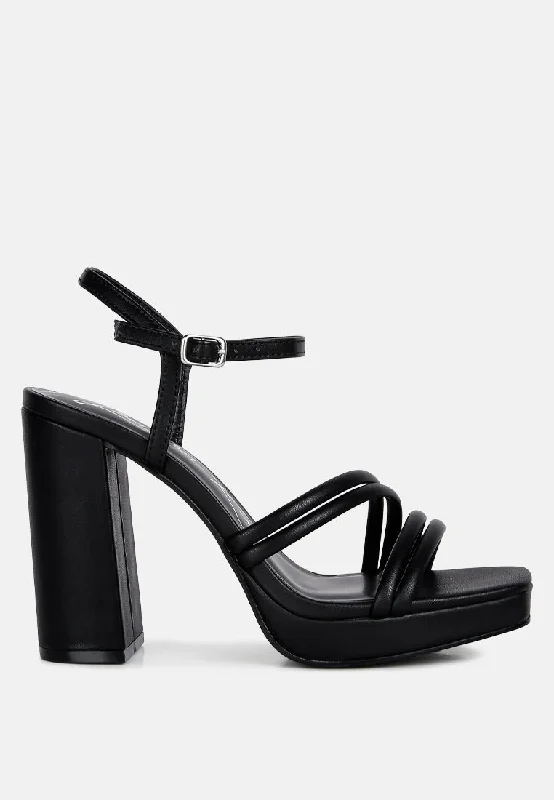 Sandals for evening parties-whiskers high heel platform strappy sandals