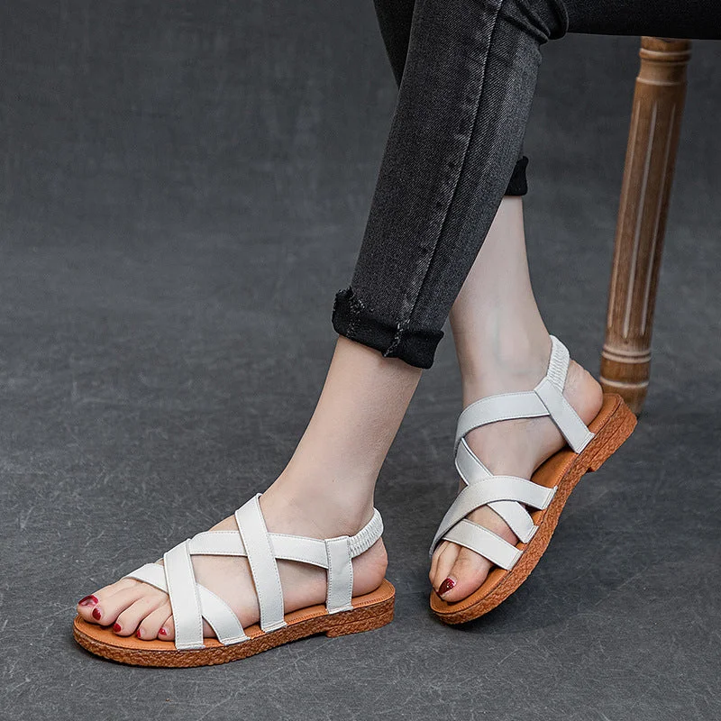 Sandals for summer finish-Women Soft Soled Casual Roman Sandals