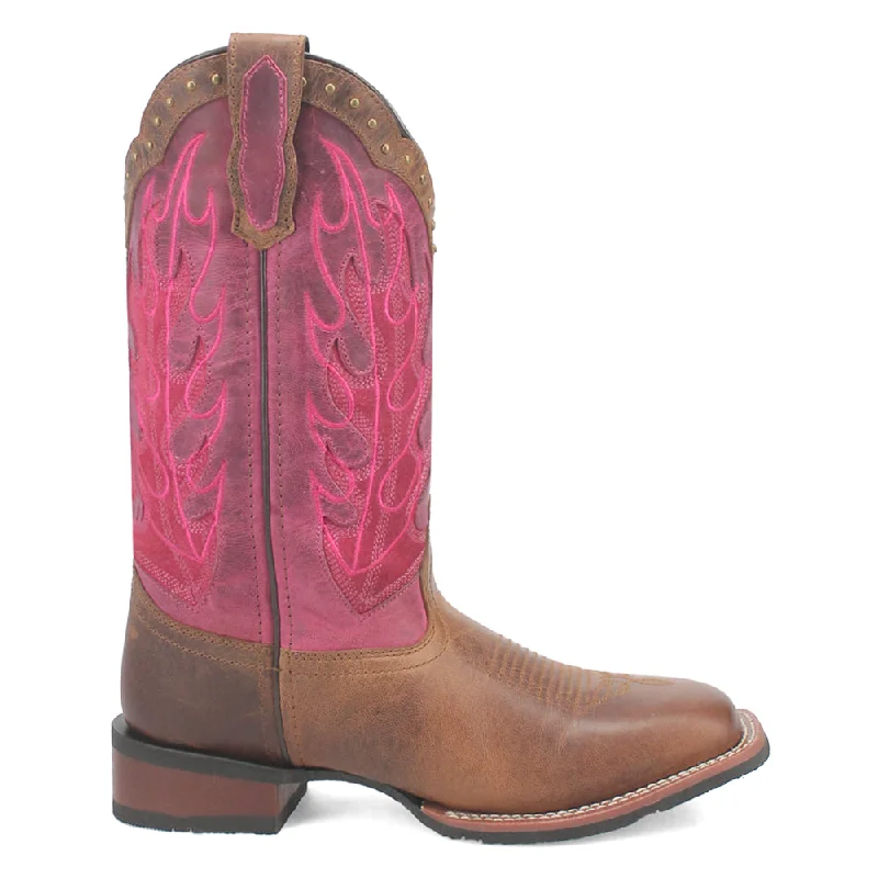 Faye Embroidered Studded Square Toe Cowboy Boots