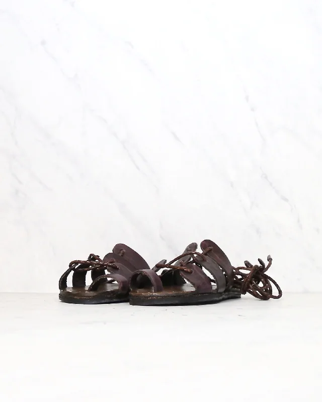 Sandals with padded straps-Sbicca - Women's Ankle Wrap Marmand Leather Sandals in Brown