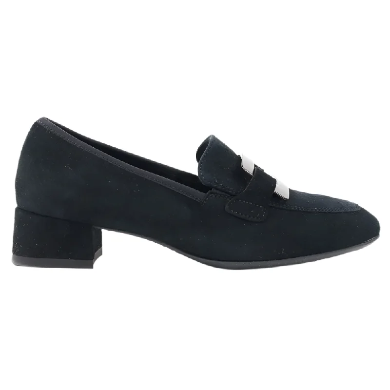 Ara Women's Glimmer Loafer Pump Black Kid Suede