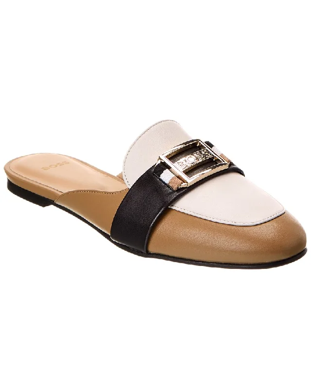 Loafers with heel-Hugo Boss Maude Sabot Leather Loafer