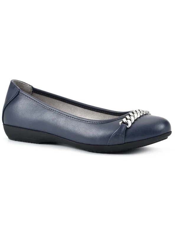 Flats in Milwaukee-Womens Faux Leather Embellished Ballet Flats