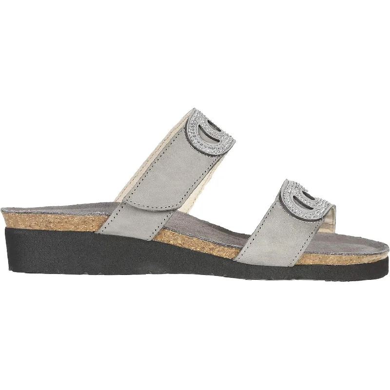 Sandals with ankle strap-Women's Naot Ainsley Light Grey Nubuck