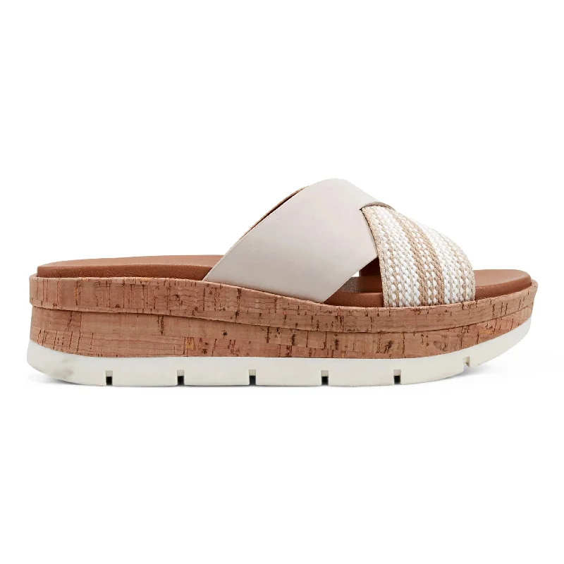 Sandals with premium finish-Finale Casual Slip-On Wedge Platform Sandals