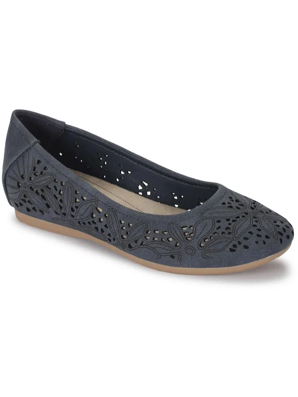 Flats in Juneau-Mariah Womens Faux Leather Slip On Ballet Flats