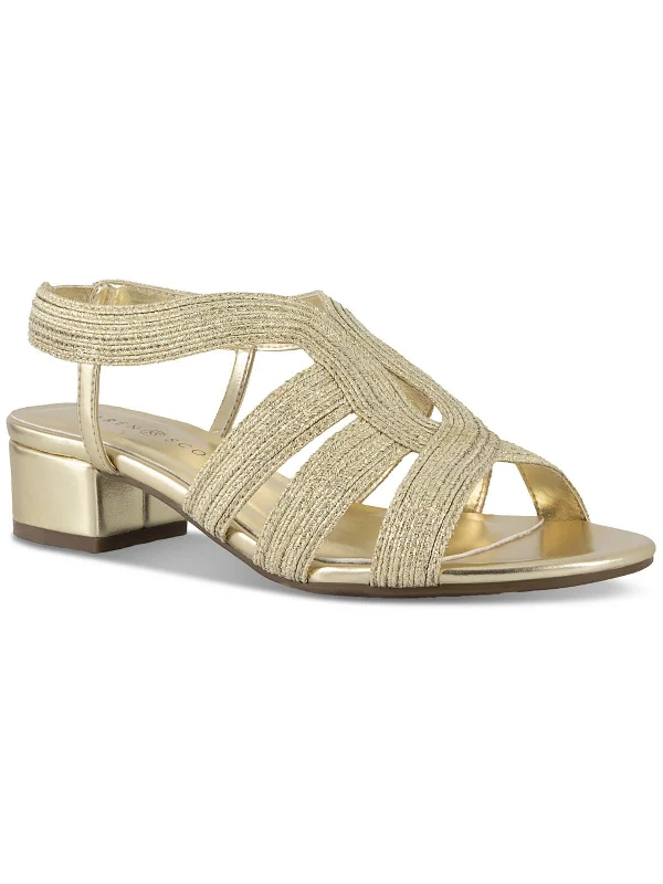 Sandals with sturdy vibes-Nathena Womens Glitter Slingback Strappy Sandals