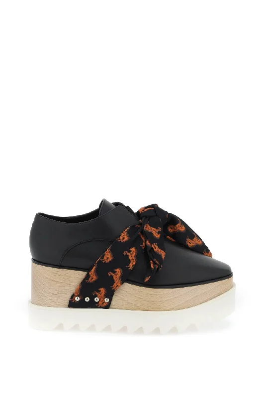 Loafers for warm days-Stella Mccartney Women's Platform Elyse Loafers Eith Printed Band