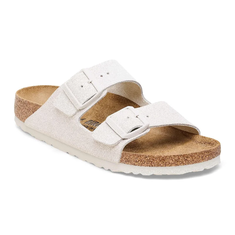 Sandals with lightweight days-Birkenstock Arizona Suede Ladies Narrow Antique White Suede Arch Support Buckle Sandals