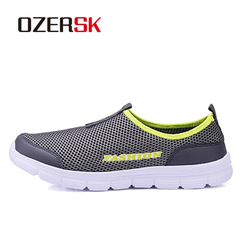 Sandals with sturdy days-OZERSK Brand Breathable Men Running Shoes Men's Jogging Mesh Summer Mesh Sneaker Casual Slip-on Sandals Shoes Free Shipping