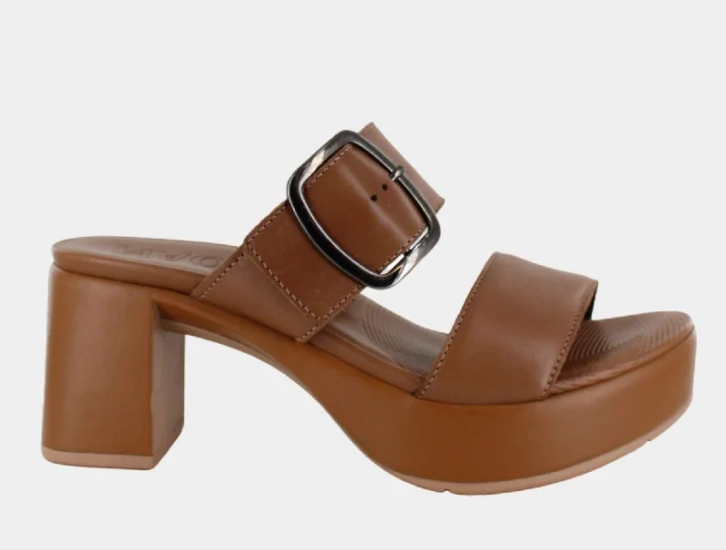 Sandals with premium comfort-Women's Celeb Leather Sandals In Caramel