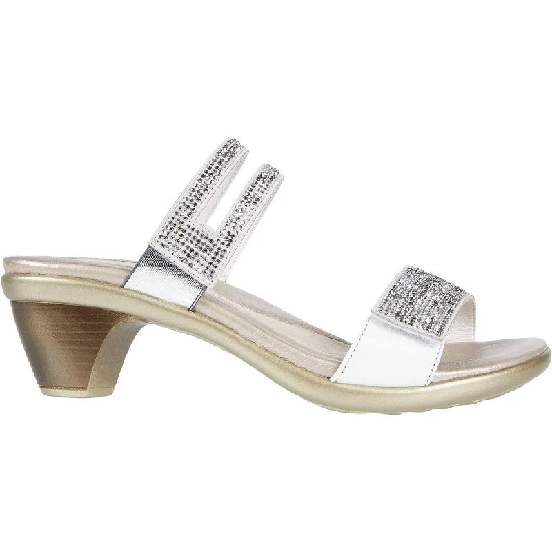 Sandals for warm days-Women's Naot Temper White Multi Rivets/White Pearl Leather