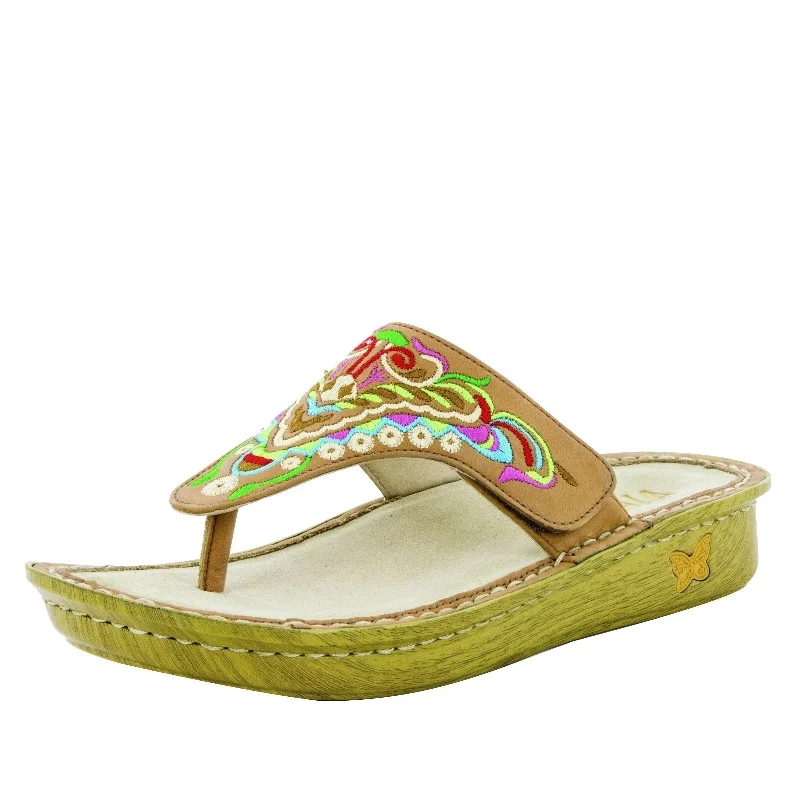 Sandals with colorful comfort-Vanessa Chrysalis Cognac Sandal