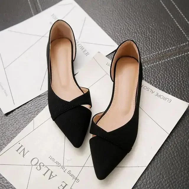 Flats with large kitchens-New Look Pointed Flats for women casual