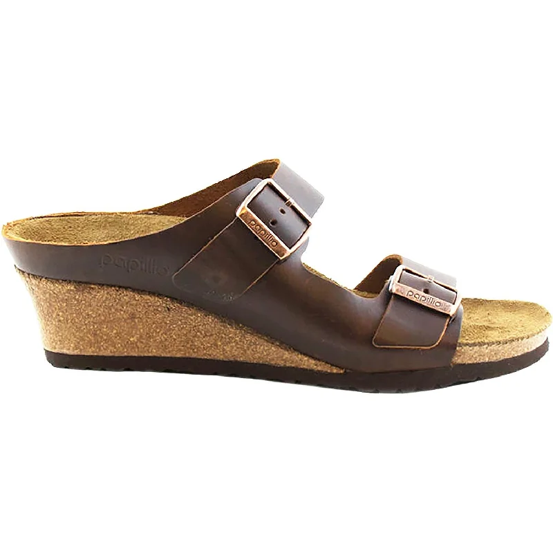 Sandals with anti-slip feature-Women's Birkenstock Emina Cognac Leather