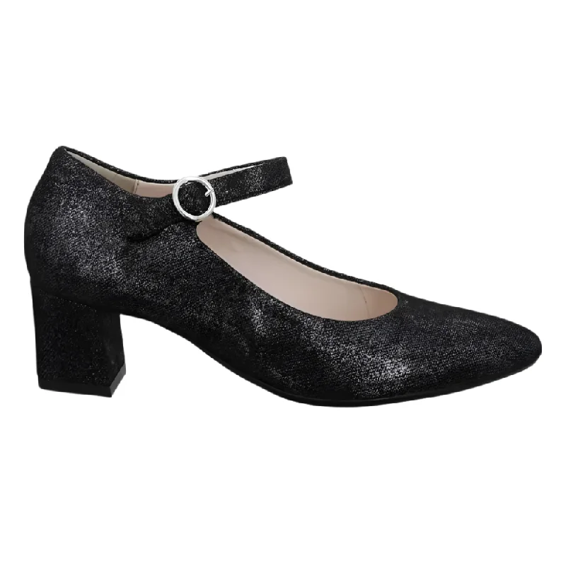 Ara Women's Lynden Mary Jane Pump Black Glitter Metallic