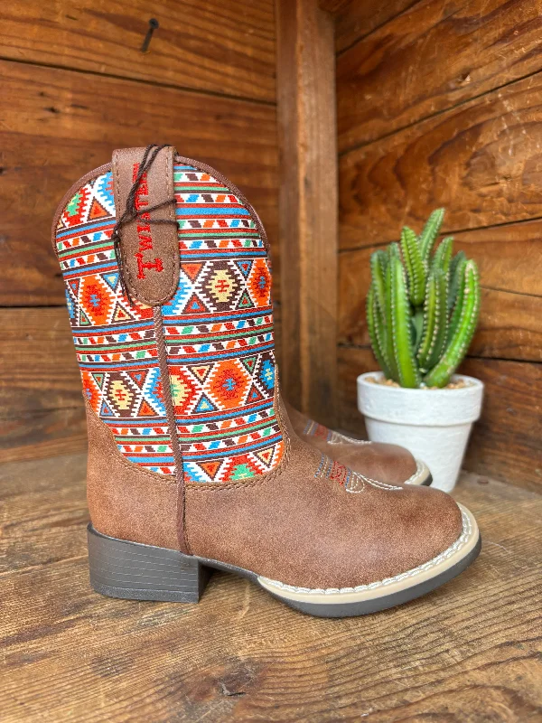 Twister Daniella Brown with Aztec Print Toddler Cowboy Boots 4413502