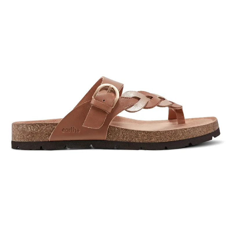 Sandals for vacation-Alyce Casual Braided Flat Slip-On Sandals