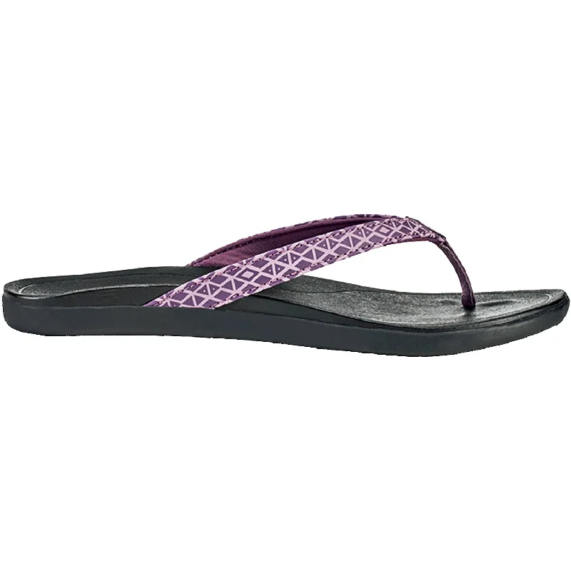 Sandals with walking finish-Women's OluKai Ho'opio Mauve Kapa Synthetic