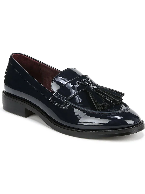 Loafers with soft look-Carolyn Low Womens Patent Slip On Loafers