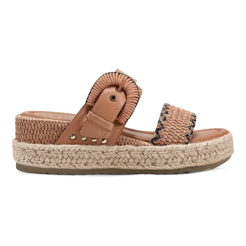 Sandals with soft finish-Colla Platform Wedge Slip-On Sandals