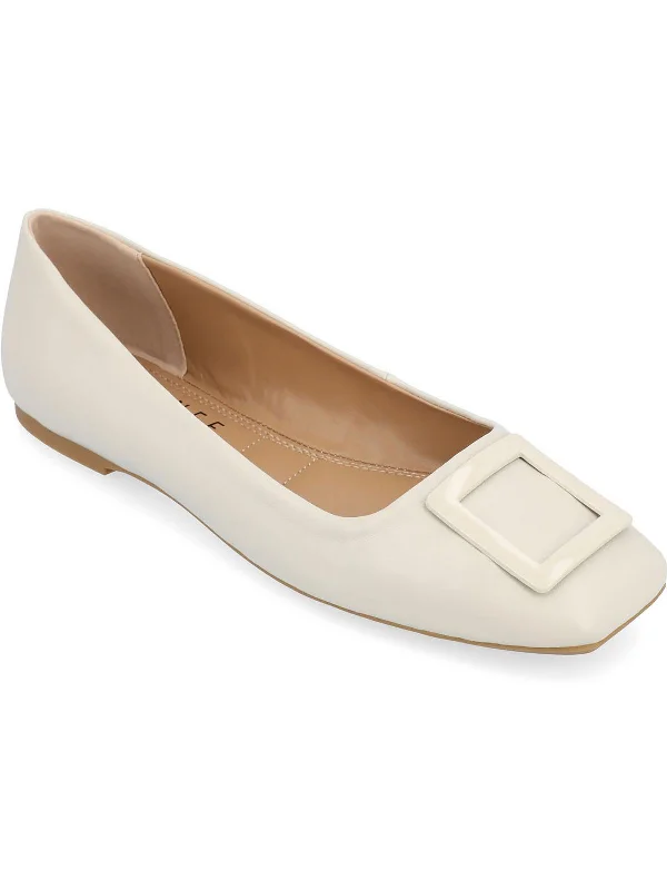 Flats in Helena-Womens Faux Leather Embellished Ballet Flats