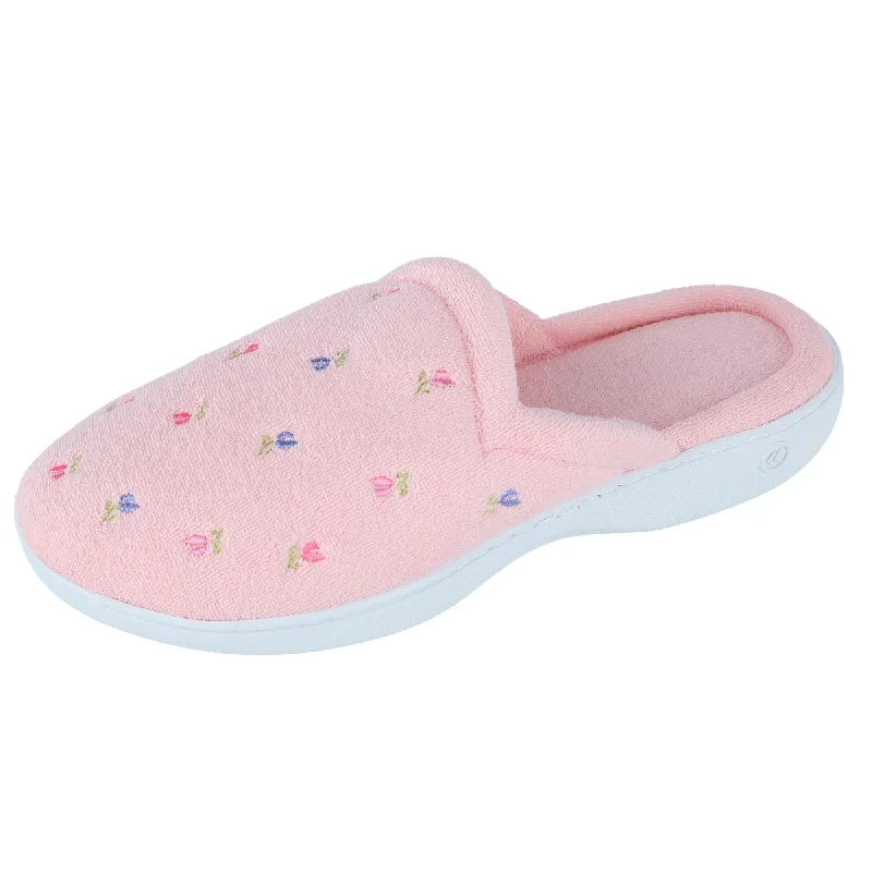 Slippers for quiet days-Women's Terry Scalloped Embroidered Clog Slippers