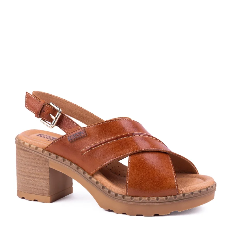 Sandals with comfy days-Pikolinos Canarias W8W-1870 Ladies Brandy Leather Buckle Sandals