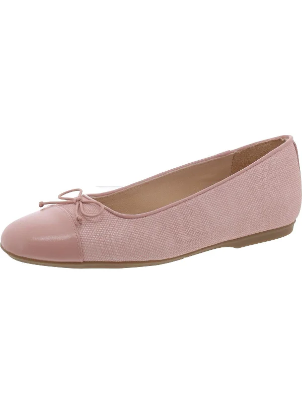 Flats in Kyiv-Wexley Bow Womens Faux Leather Slip-On Ballet Flats