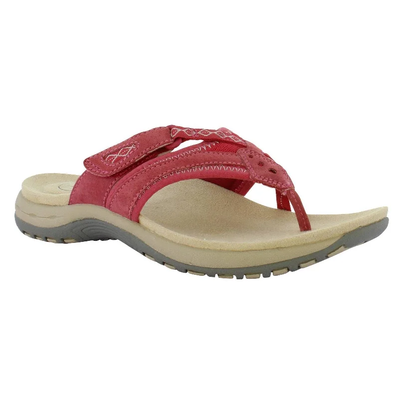 Sandals with supportive sole-Free Spirit Juliet Ladies Berry Suede & Textile Toe-Post Sandals